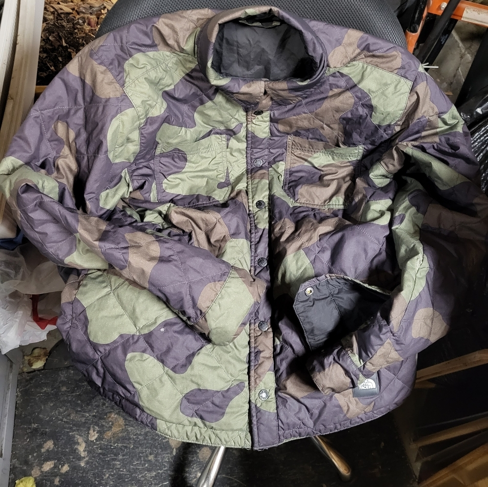 The North Face wooded camouflage jacket